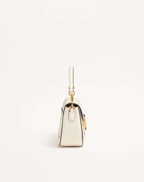Valentino Garavani - Valentino Garavani Alltime Grainy Calfskin Shoulder Bag - Ivory - Woman - Shoulder Bags